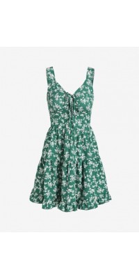 Tiny Flower Printed Flounce Tiered Dress...