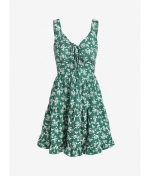 Tiny Flower Printed Flounce Tiered Dress